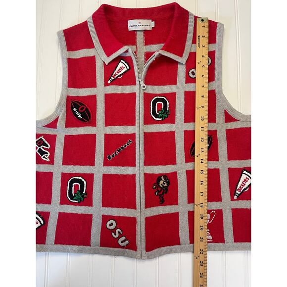 Vintage OSU Ohio State University Football Full Zip Vest Embroidered Women's XL - Picture 5 of 9